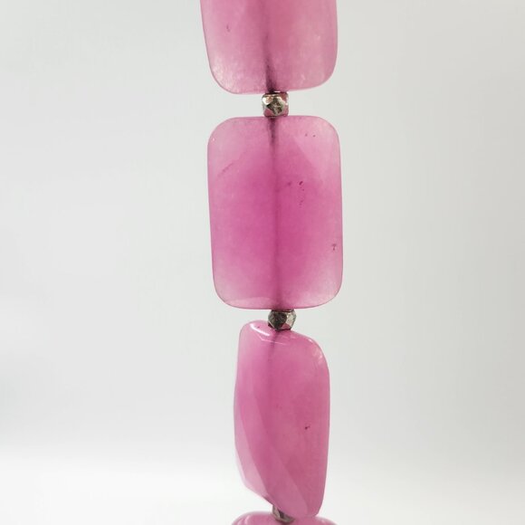 Stunning Rose Quartz Style Polished Faceted Pink Stone Bracelet - Picture 8 of 11